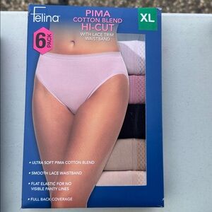 Felina Pima Cotton Blend Hi-Cut Panties - Assorted Colors